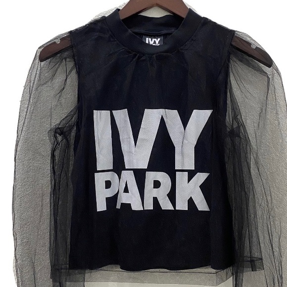 NWT Ivy Park Black Festival Tulle Top XXS - Picture 7 of 15
